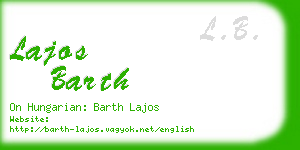 lajos barth business card